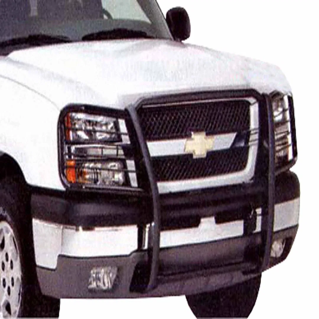 81201 – TRAILFX Grille Guard, 1-Piece Powder Coated Gloss Black Steel With Brush Guard Without Skid Plate Without Ste...